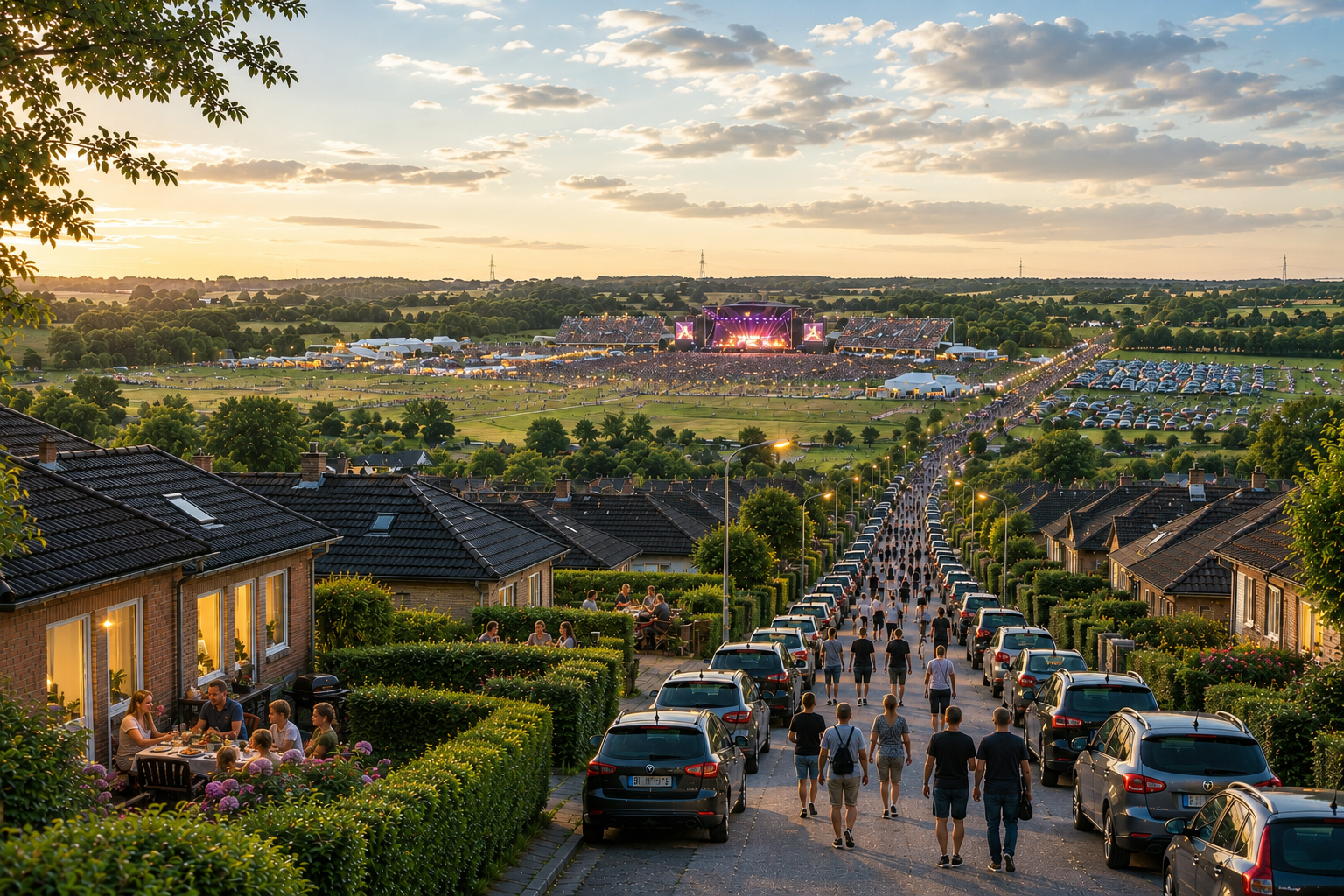 Visualisering af koncertplads og nærliggende boligområder